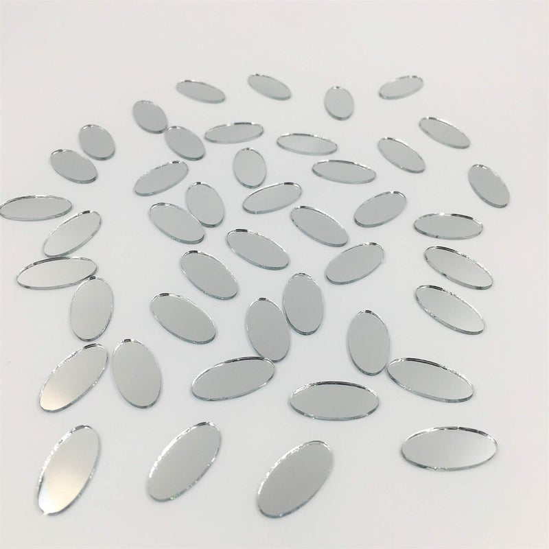 NUORUI NUO RUI 100 Pcs Mini Oval Shaped Mirror Mosaic Tiles Craft Mirrors - Image 2